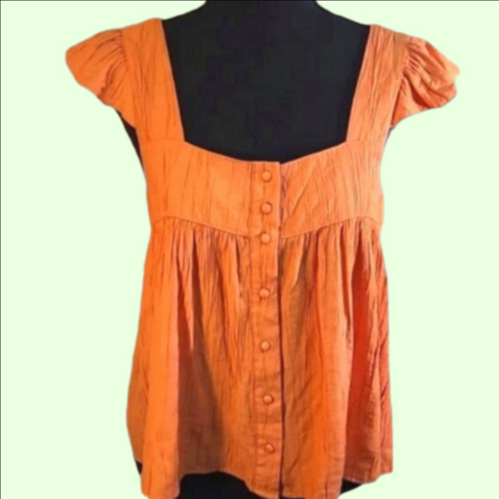 She+Sky short sleeve button-up top. Size M.  Color - Sunset.